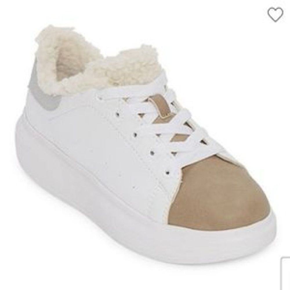 ARIZONA JEAN CO ENCORE TAUPE SILVER TENNIS SHOES